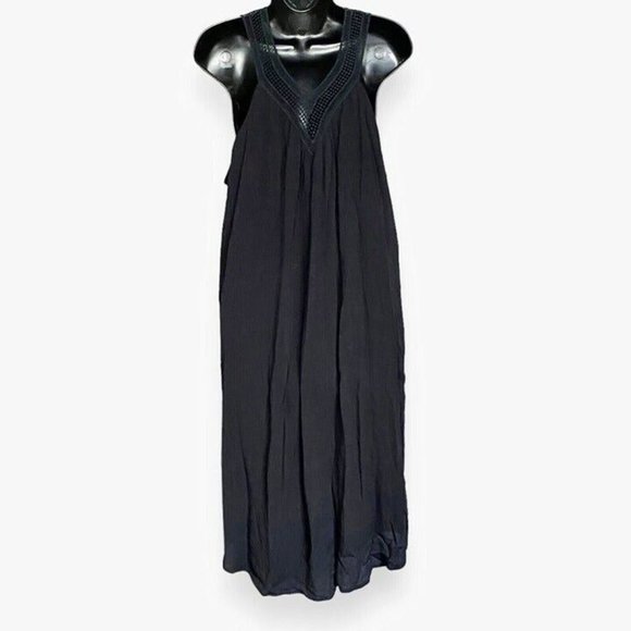 Liz Lange Maternity For Target Rayon Dress Beach Cover Embroidered Neck Large - Picture 2 of 13